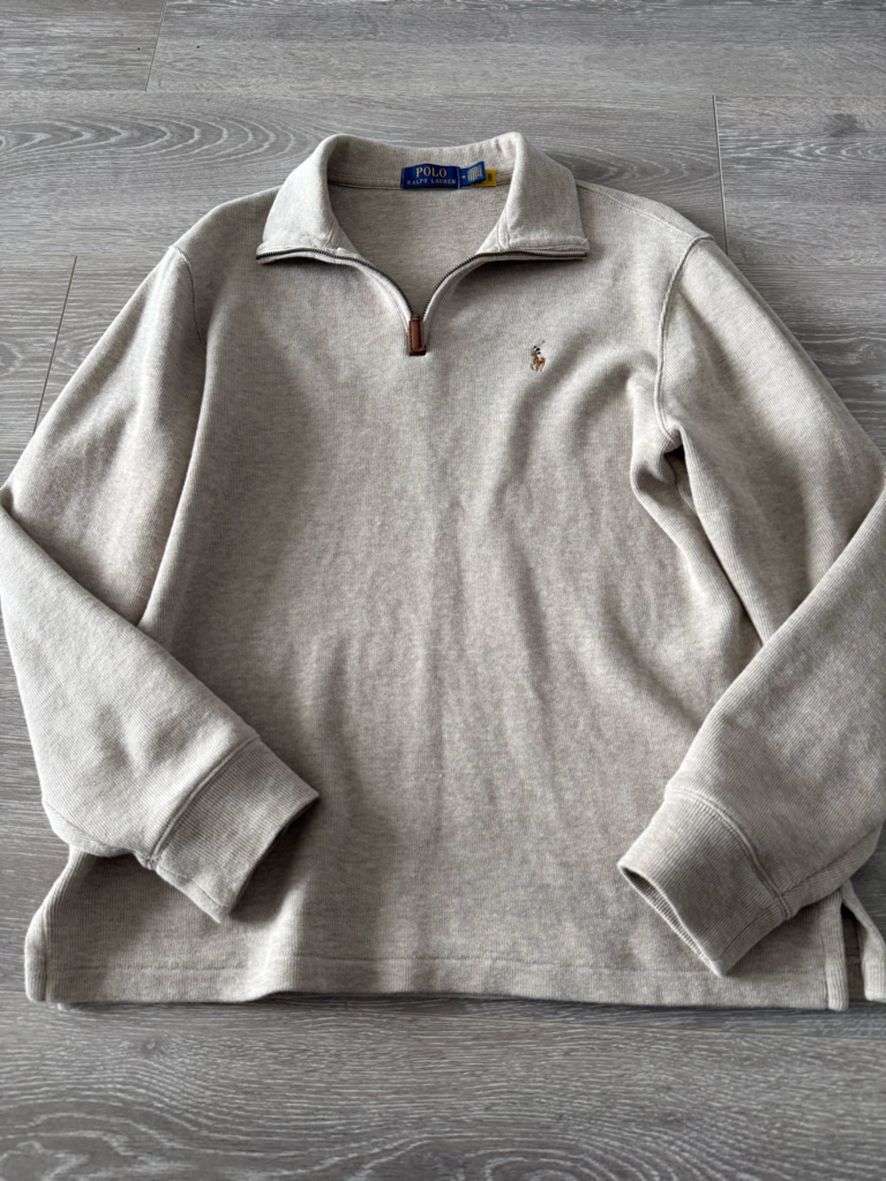 Polo Ralph Lauren Beige Quarter-Zip Sweatshirt
